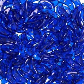 10mm Cobalt 2-Hole Crescent CzechMates Czech Glass Beads