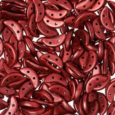 10mm Matte Metallic Lava 2-Hole Crescent CzechMates Czech Glass Beads