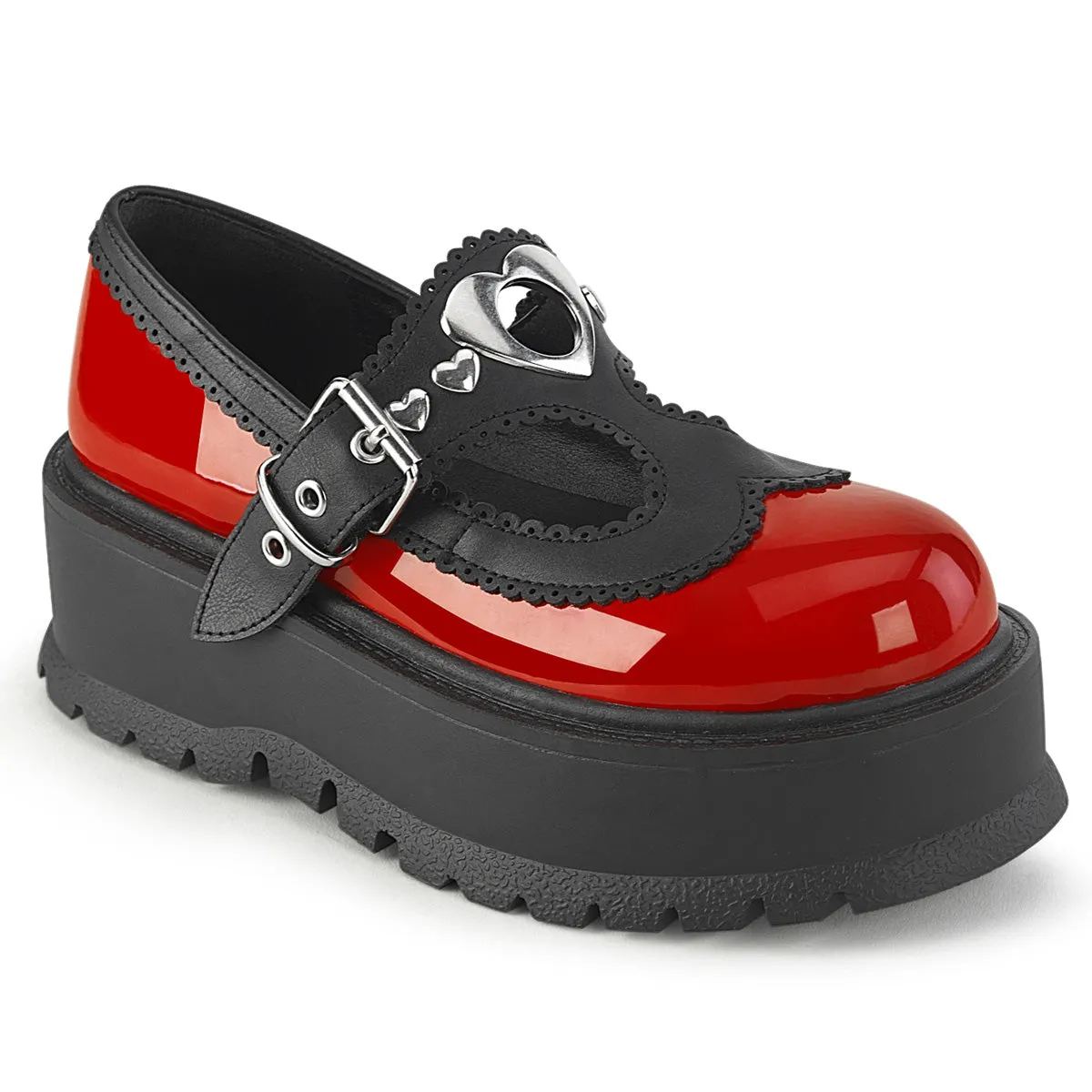 2 Inch Platform SLACKER-23 Red Black Pu