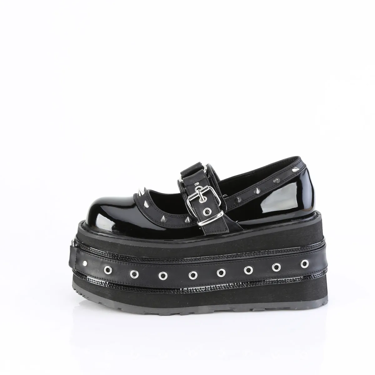 3 Inch Platform DAMNED-20 Black Patent-Vegan Leather