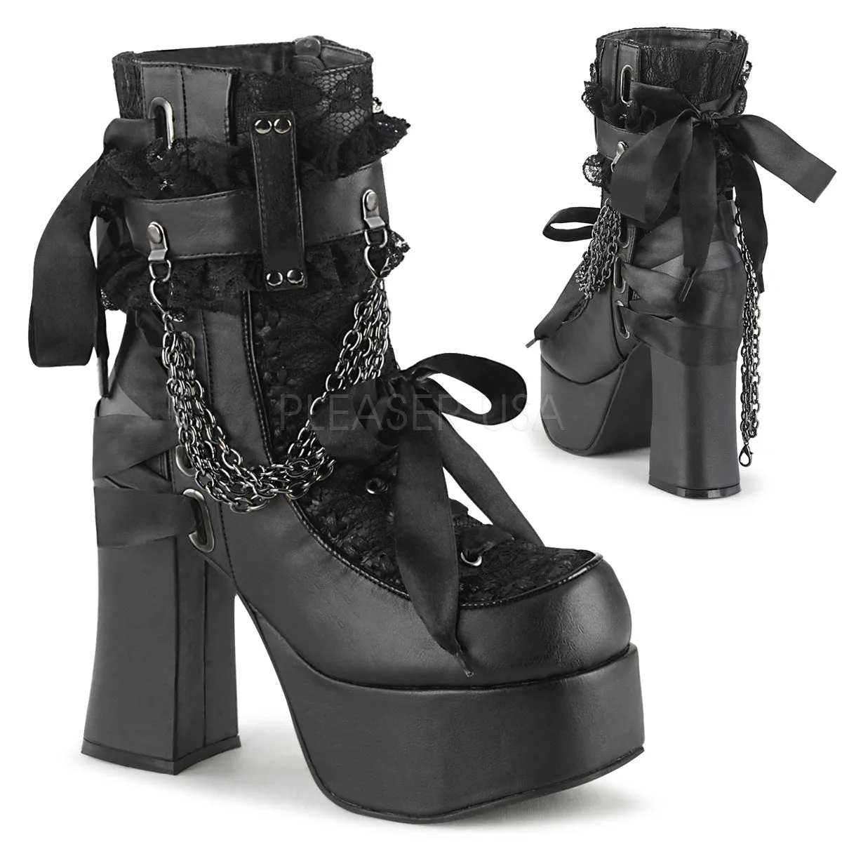 4 Inch Heel CHARADE-110 Black Vegan Leather