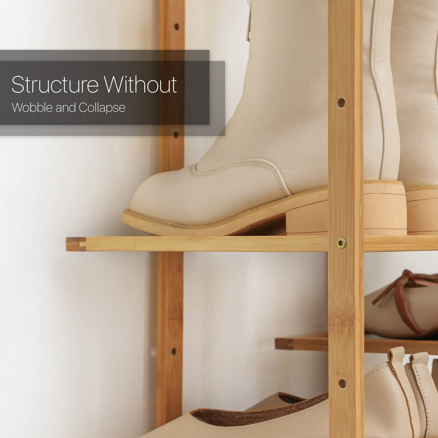 40" Twin Stand Shoe Rack - Natural