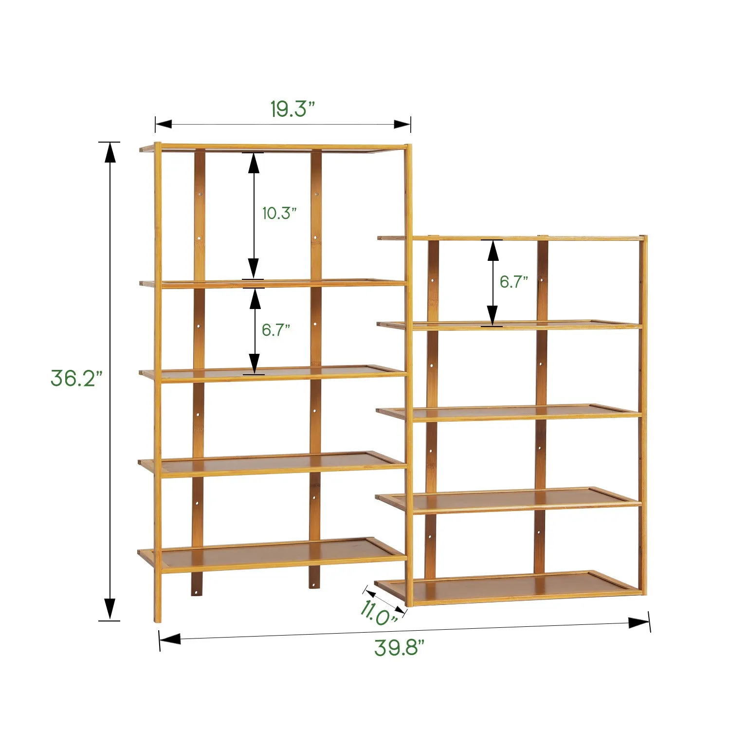 40" Twin Stand Shoe Rack - Natural