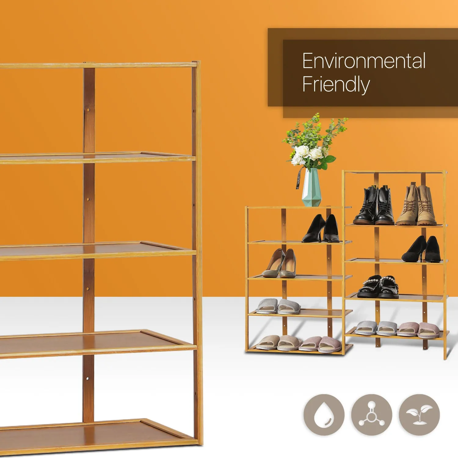 40" Twin Stand Shoe Rack - Natural