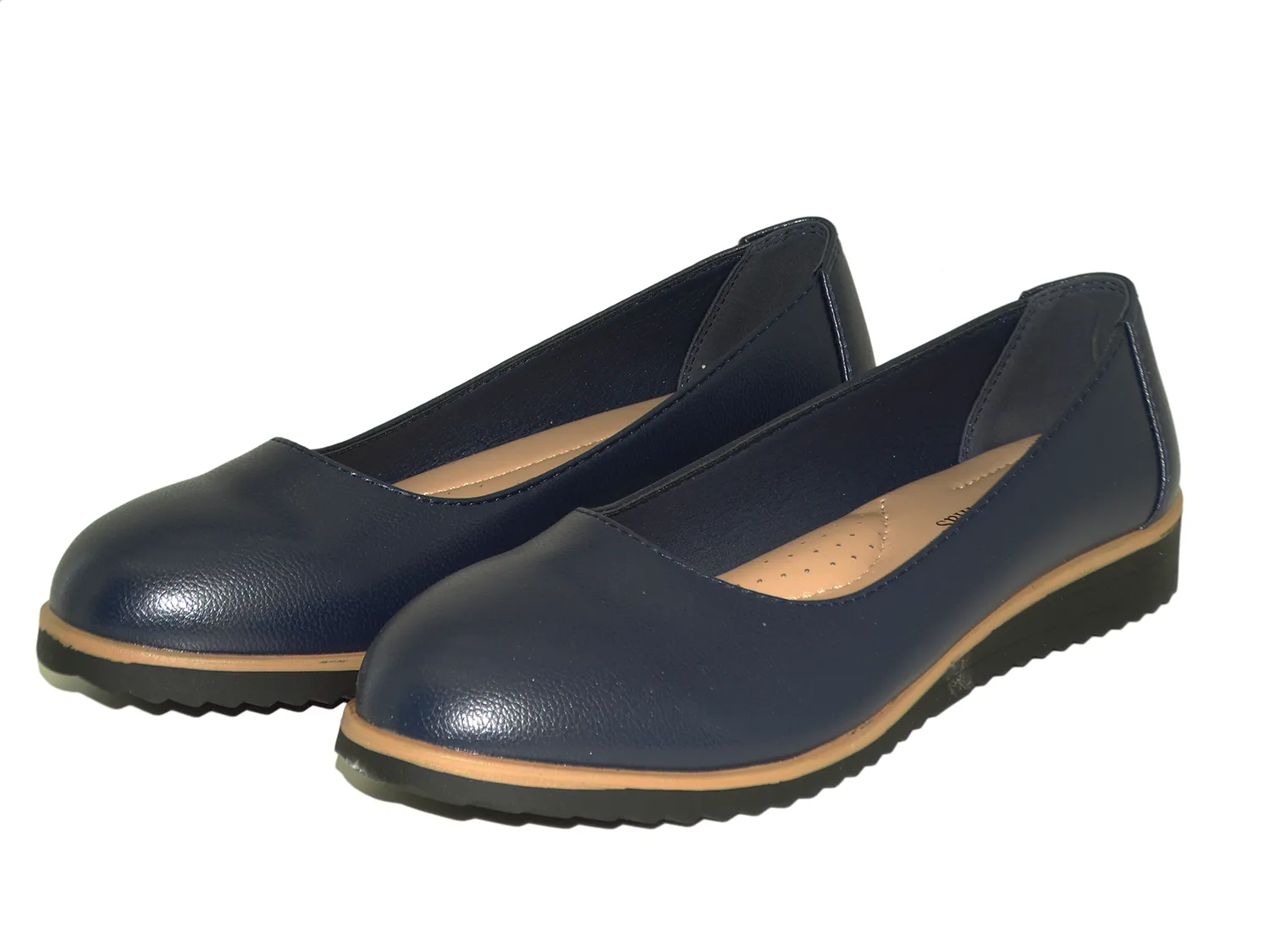 81144132070, Pierre Dumas, Willa1 - Women's Low Wedge Flat Shoes - Navy-Blue