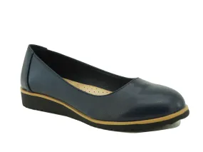 81144132070, Pierre Dumas, Willa1 - Women's Low Wedge Flat Shoes - Navy-Blue