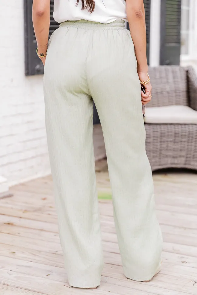 A New Perspective Sage Textured Pull On Pants FINAL SALE