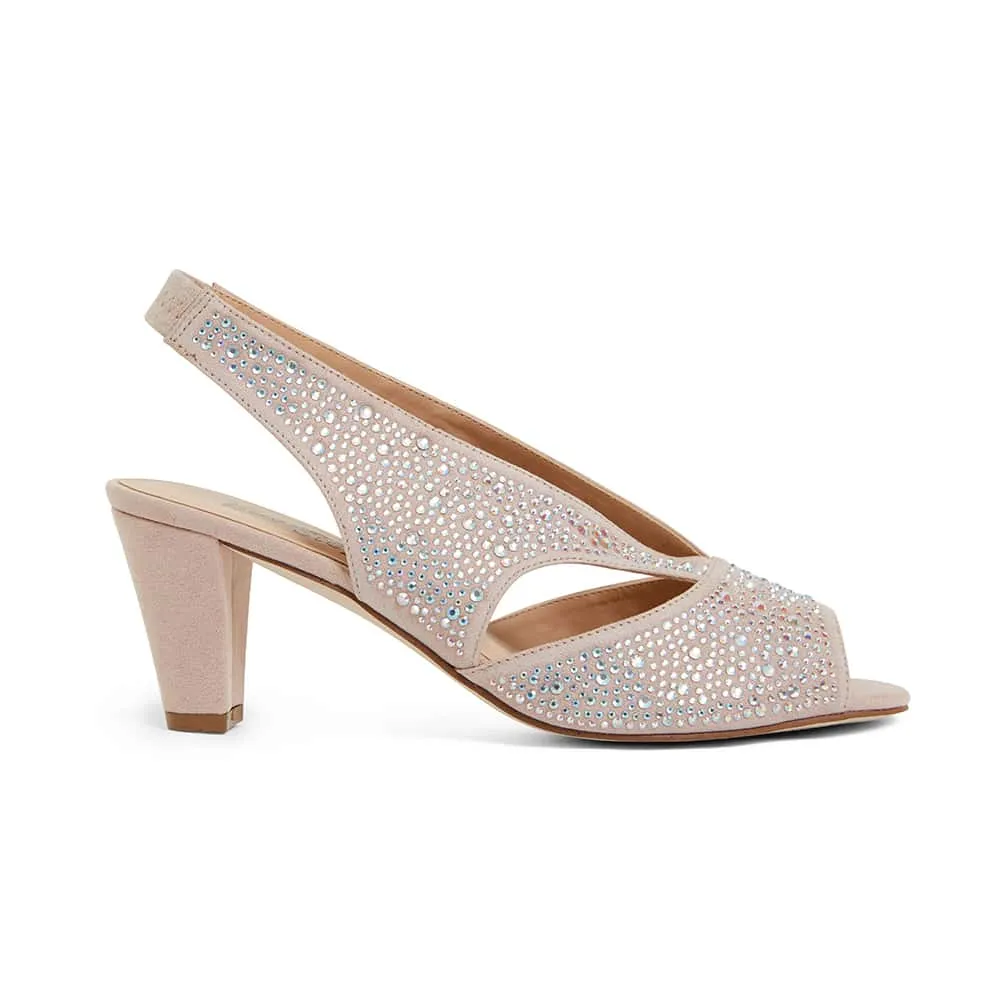 Angie Heel in Blush Fabric