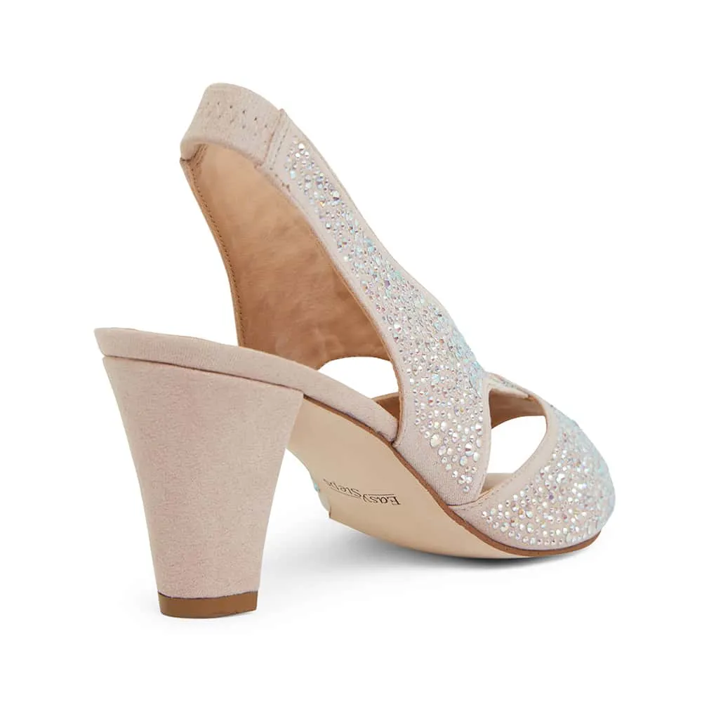 Angie Heel in Blush Fabric