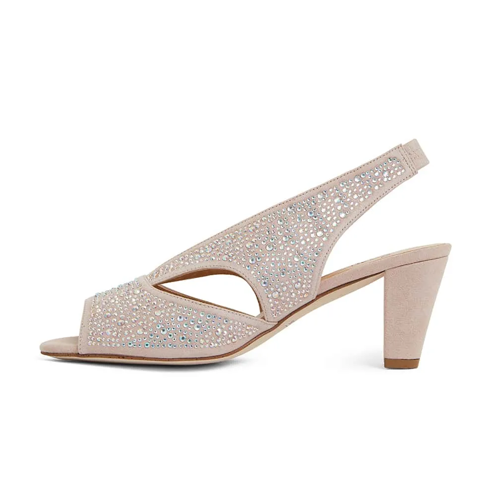 Angie Heel in Blush Fabric