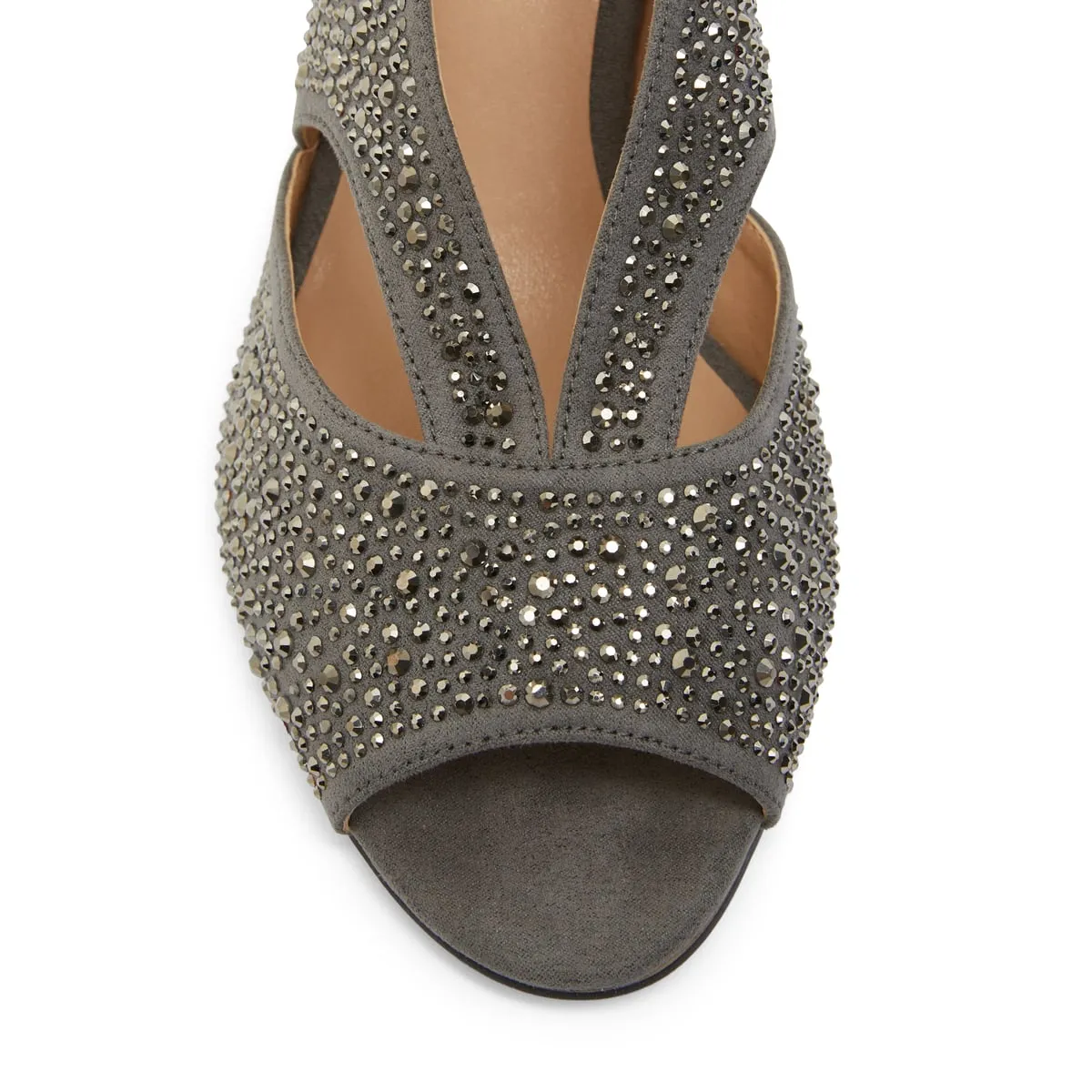 Angie Heel in Grey Sparkle