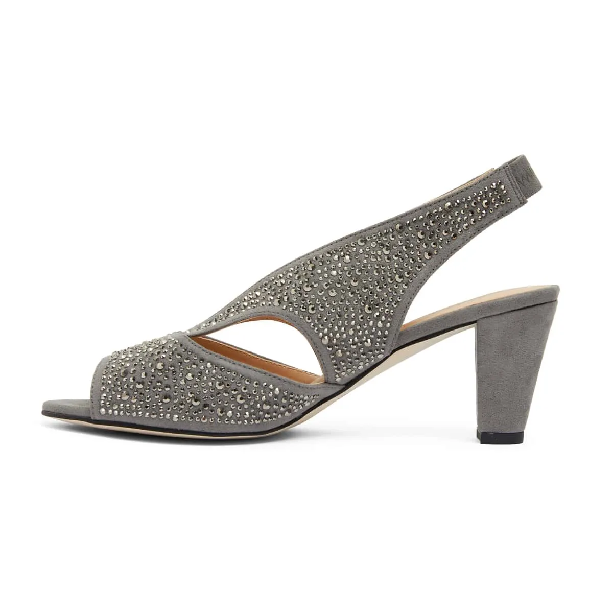 Angie Heel in Grey Sparkle