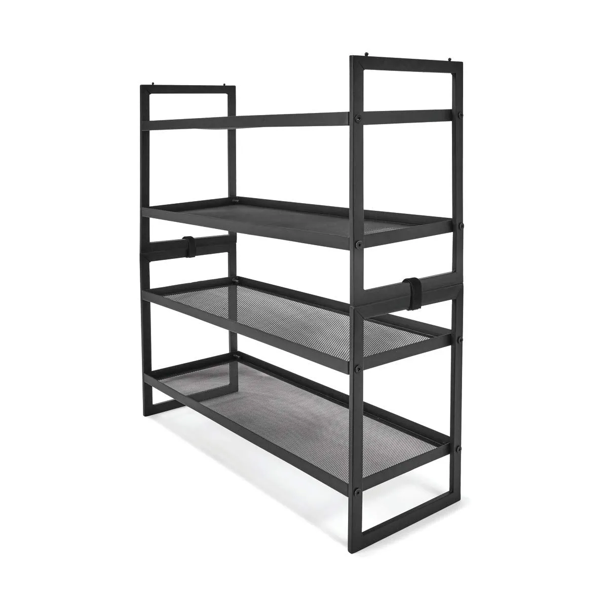 Anko 2 Tier Metal Stackable Mesh Shoe Rack | Multi-Purpose Standing Home Organizer | Sturdy Metal Frame Shoe Storage Rack Organizer, Perfect for Bedroom, Closet, Entryway |Wire Grid, Black