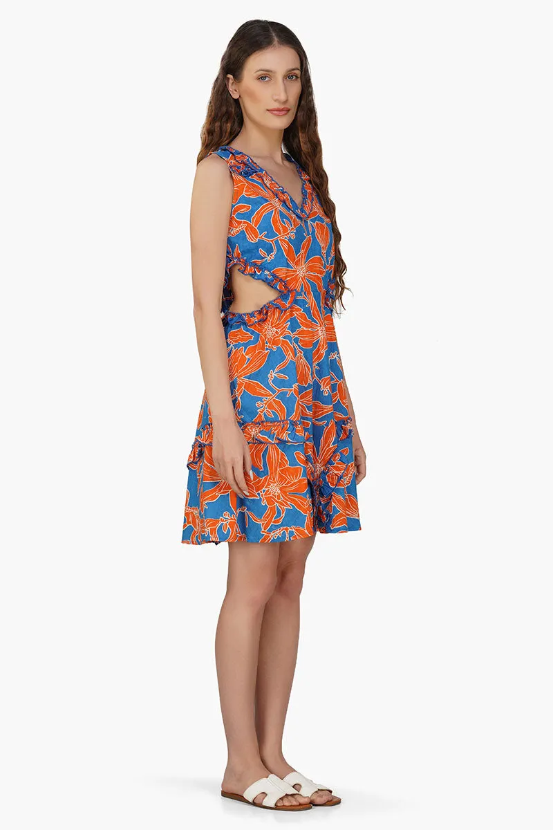 Apricot Beauty Printed Short Dress