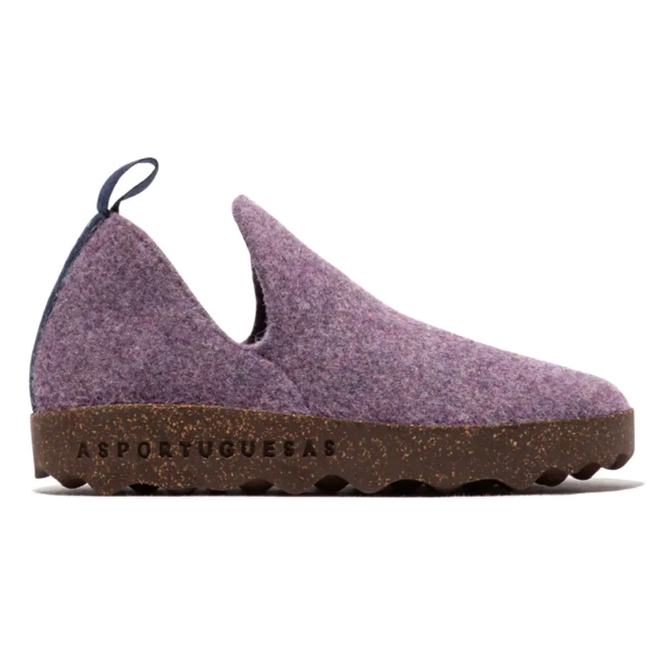 Asportuguesas AW24-City Mono Purple Felt and Brown Sole