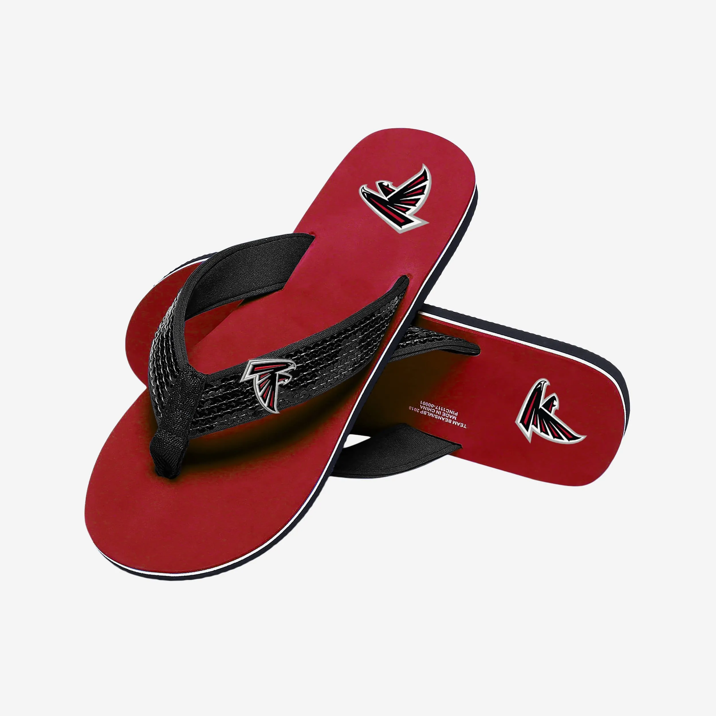 Atlanta Falcons Womens Sequin Flip Flop