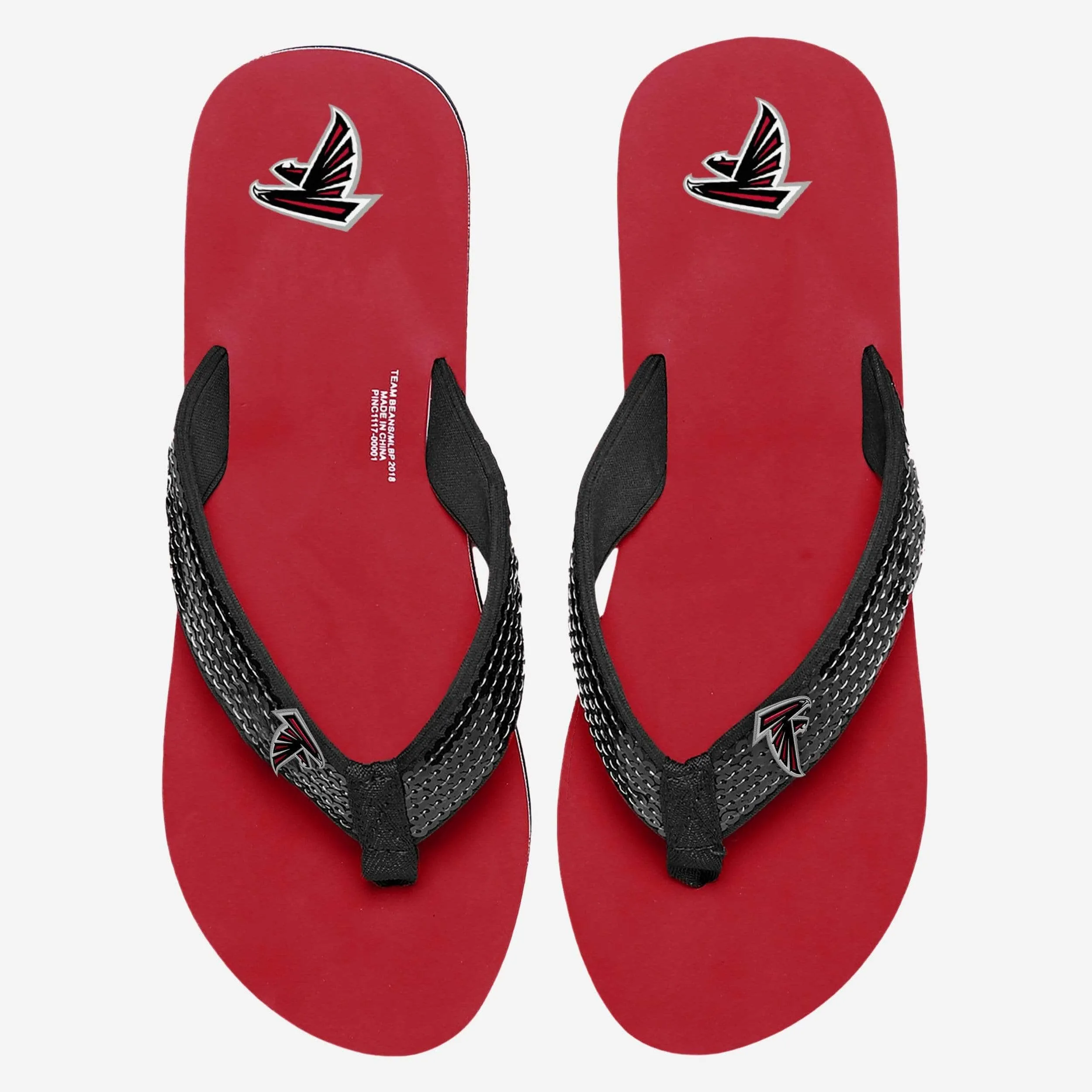 Atlanta Falcons Womens Sequin Flip Flop