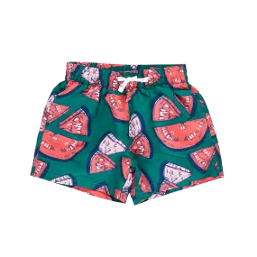 Baby Boys Swim Trunk - Green Watermelon Puzzle