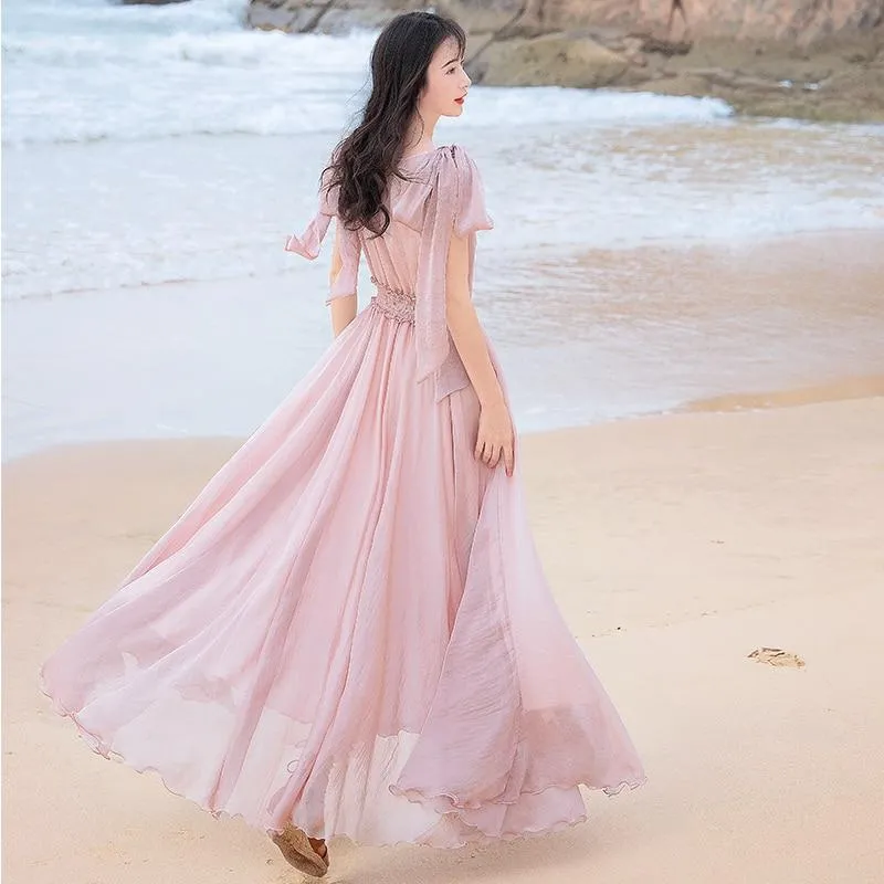 Baby Pink Bohemian Prom Dress | Mandala