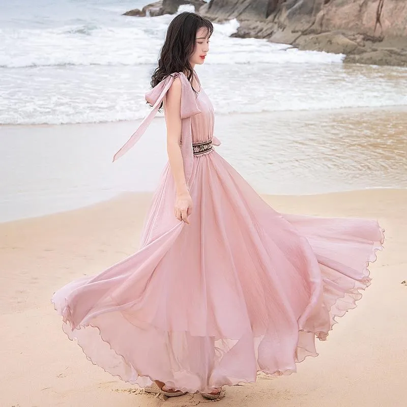 Baby Pink Bohemian Prom Dress | Mandala