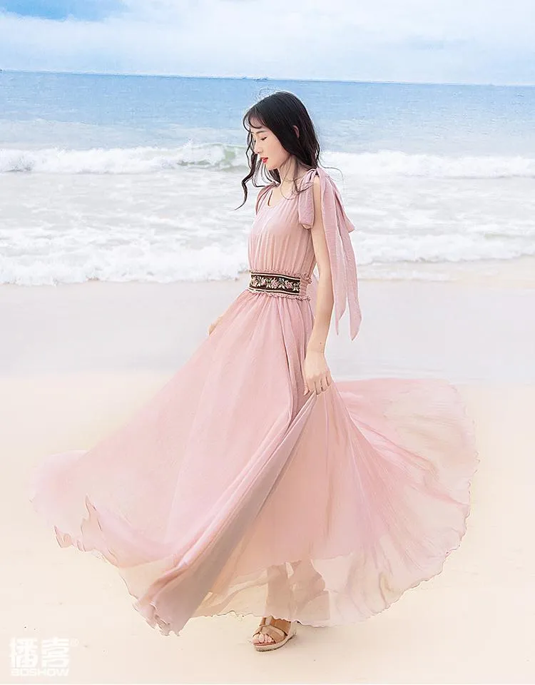 Baby Pink Bohemian Prom Dress | Mandala