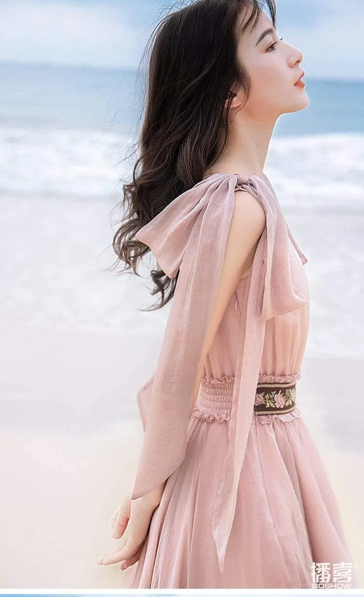 Baby Pink Bohemian Prom Dress | Mandala