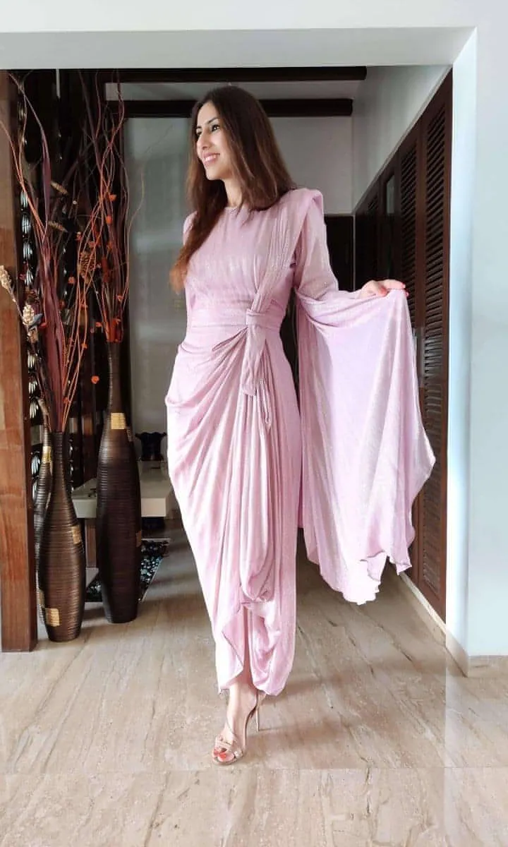 Baby Pink Drape Dress