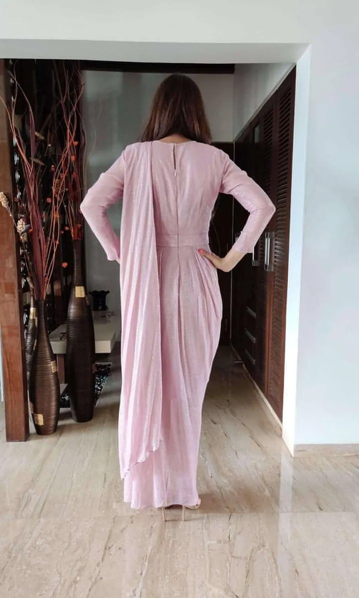 Baby Pink Drape Dress