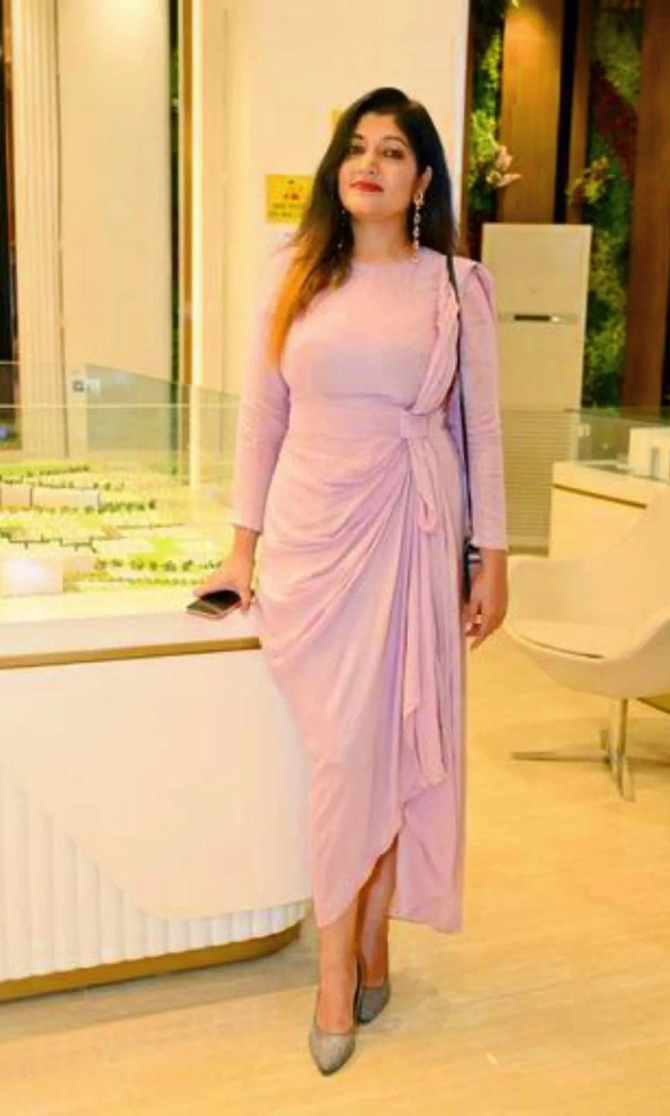 Baby Pink Drape Dress