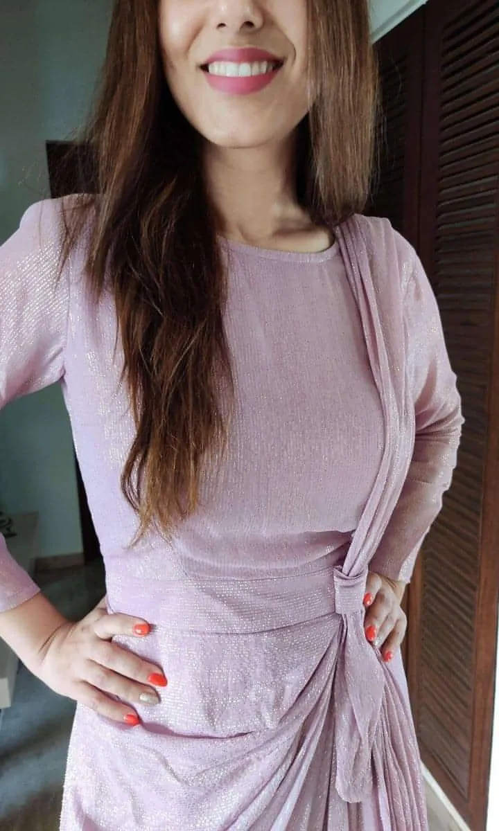 Baby Pink Drape Dress