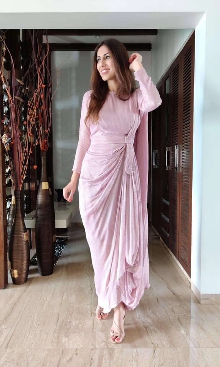 Baby Pink Drape Dress