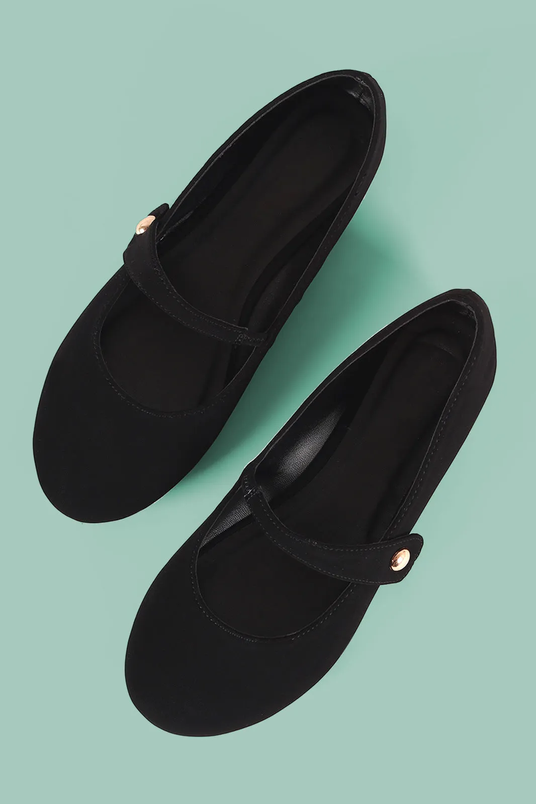 Bamboo Nubuck Round Toe Mary Jane Ballet Flat