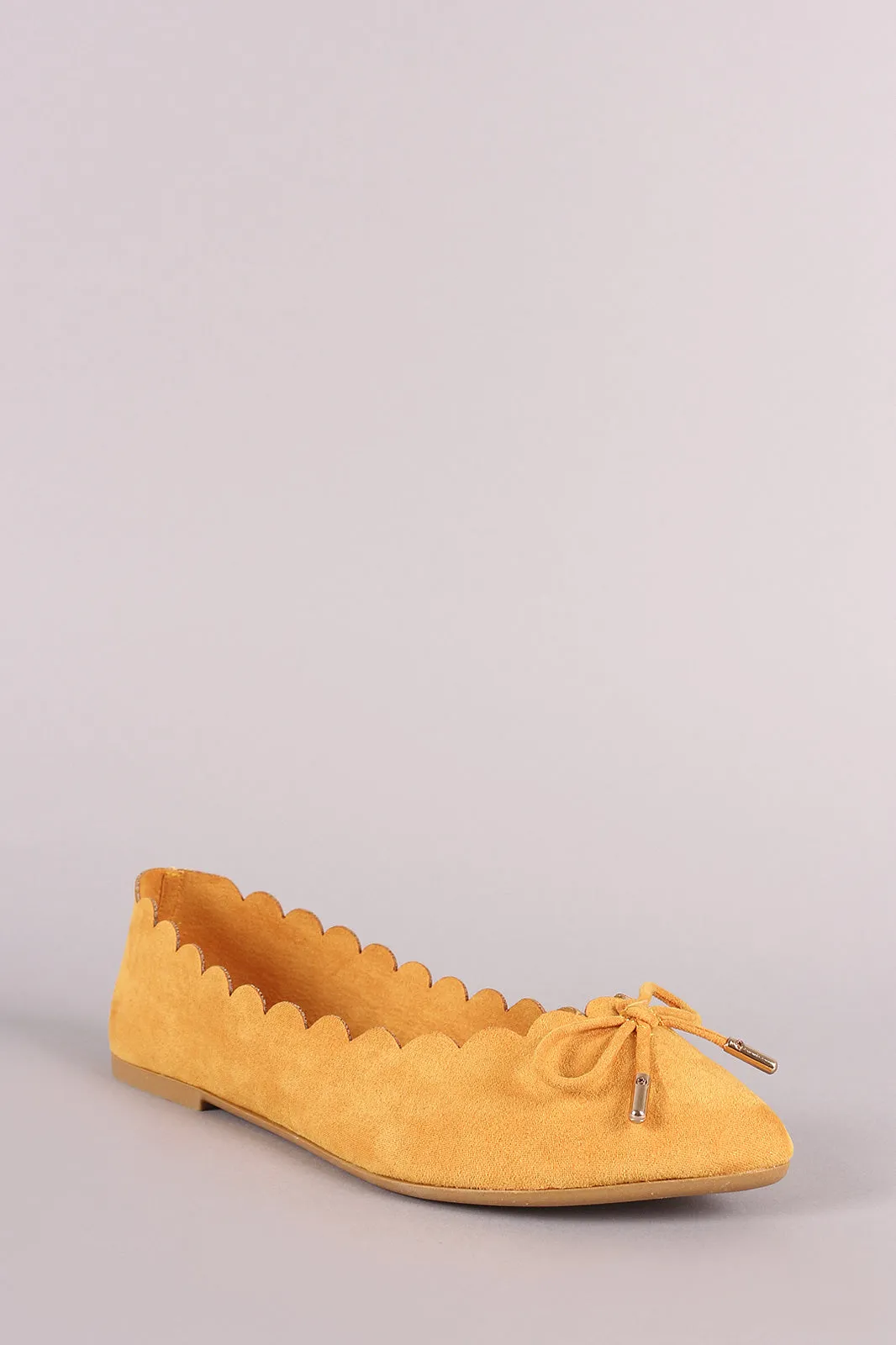 Bamboo Scallop Edge Pointy Toe Flat