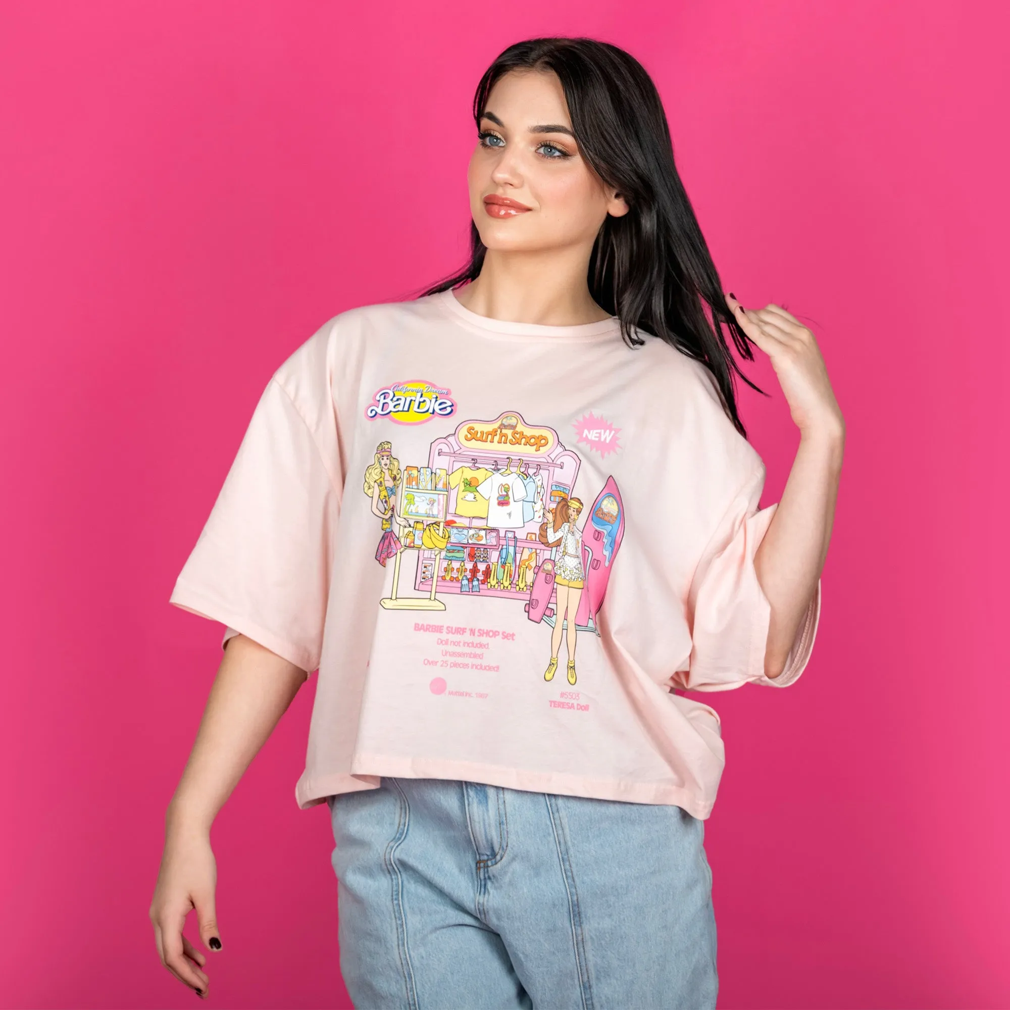 Barbie Surf Shop Drop Sleeve Crop Tee