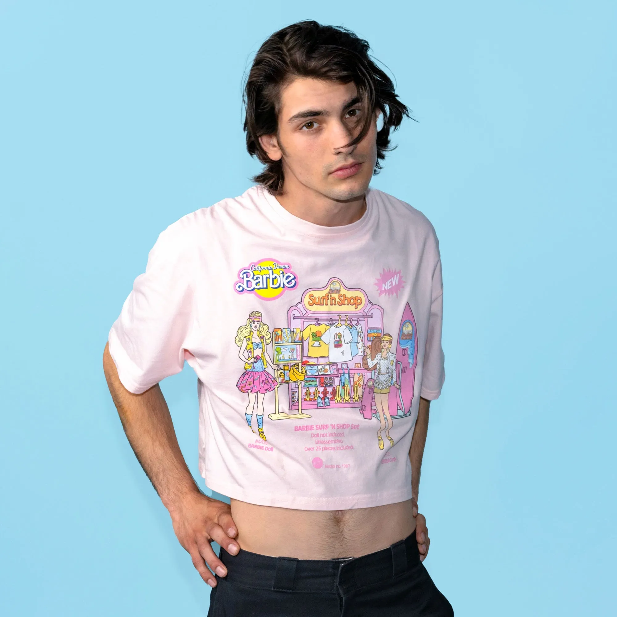 Barbie Surf Shop Drop Sleeve Crop Tee