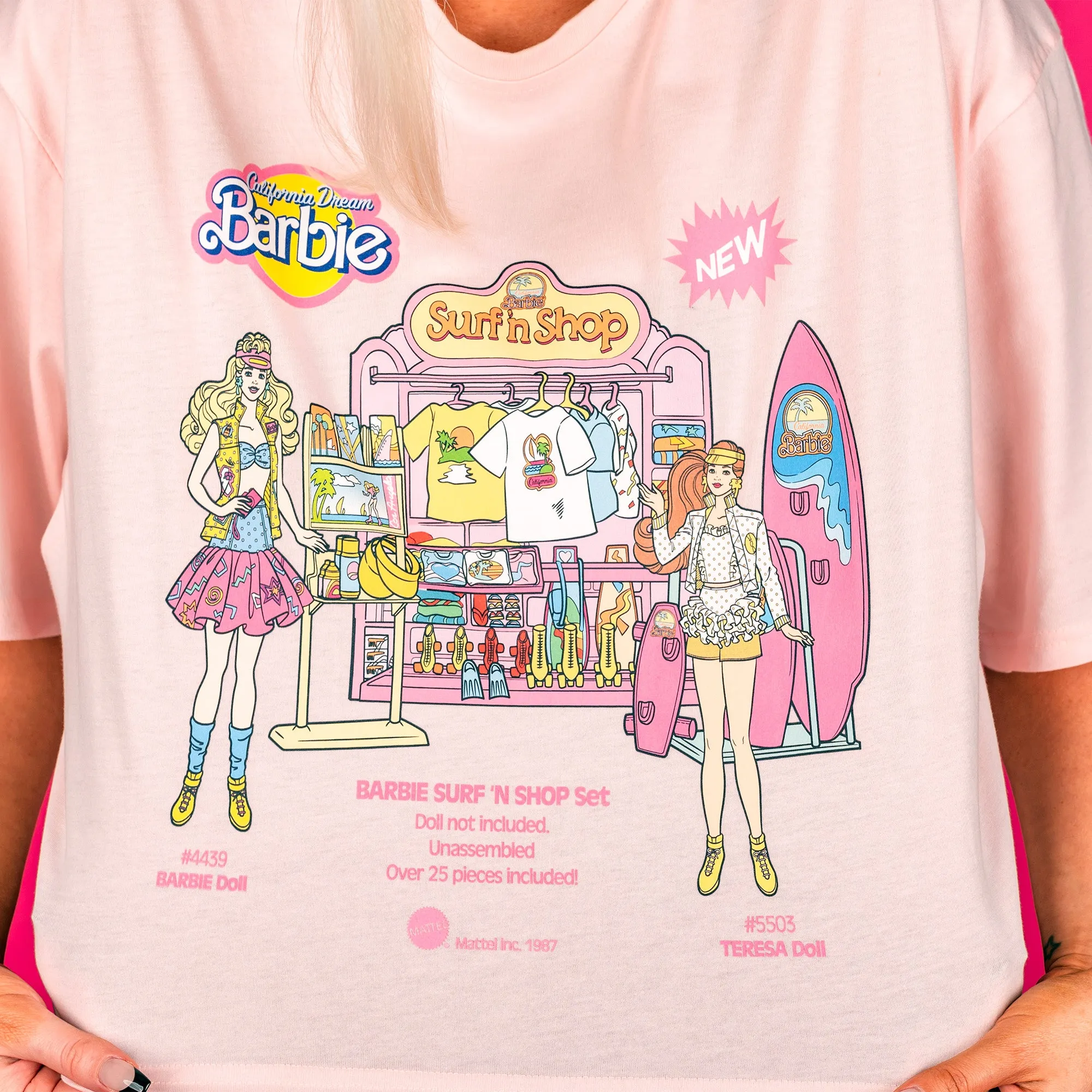 Barbie Surf Shop Drop Sleeve Crop Tee