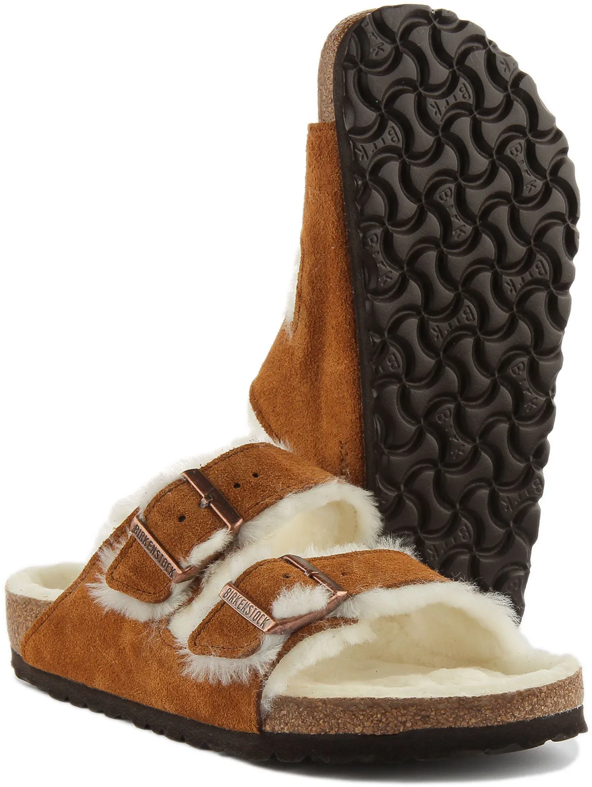 Birkenstock Arizona Shearling In Mink | Regular Fit