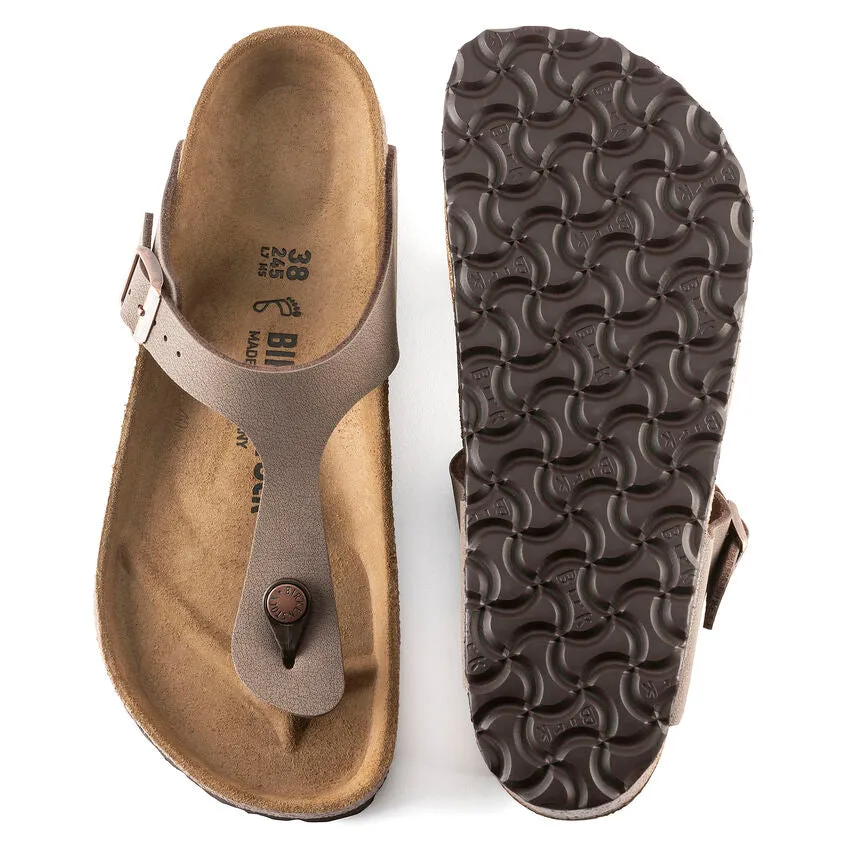 Womens Birkenstock Gizeh Birkibuc Sandals, Mocha - Regular Fit Comfort Footwear