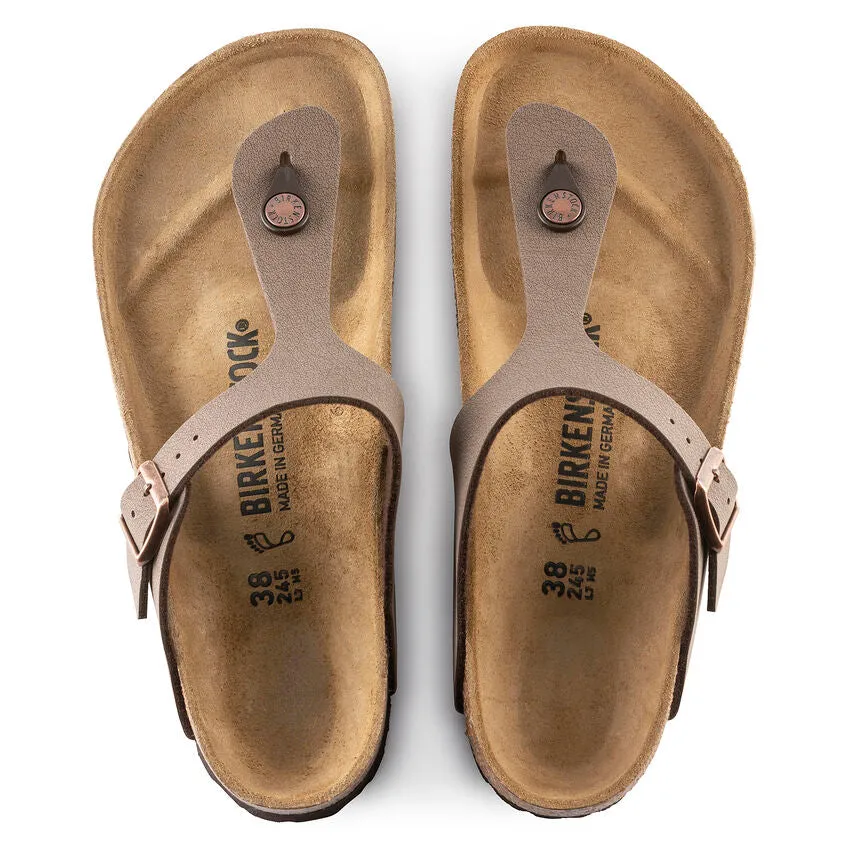 Womens Birkenstock Gizeh Birkibuc Sandals, Mocha - Regular Fit Comfort Footwear