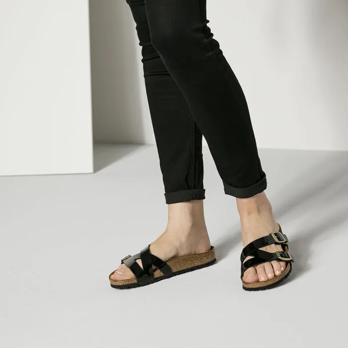 Birkenstock Yao Patent Black Birko Flor Narrow  Width