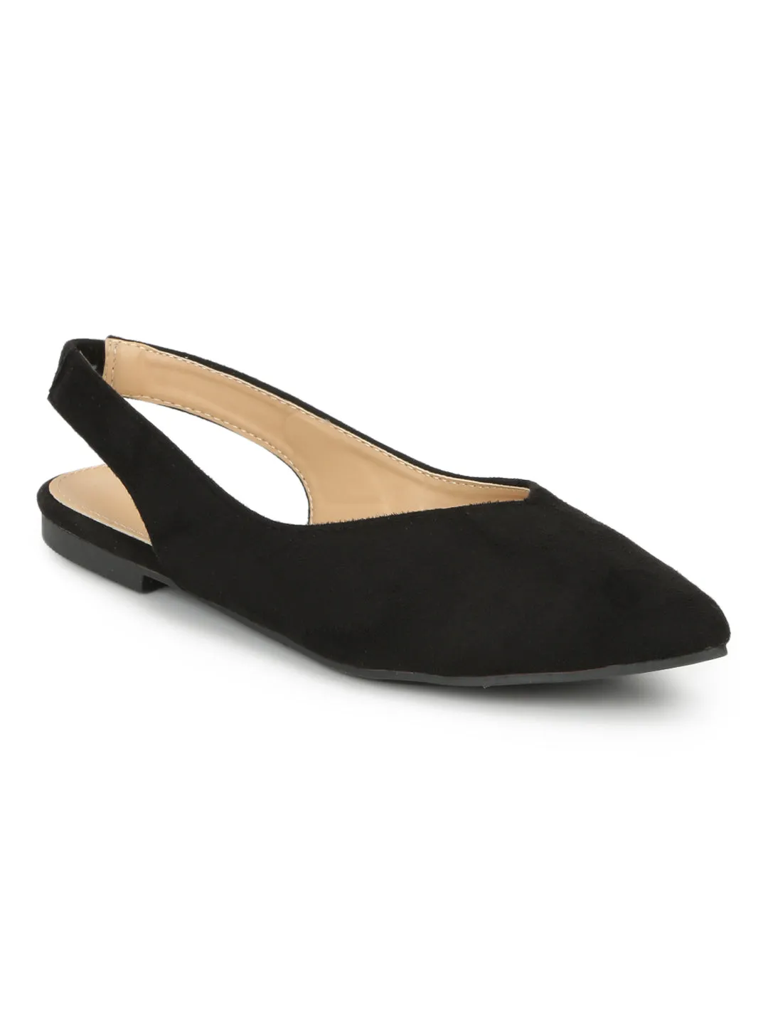 Black Micro Back Strap Slip-On Flats