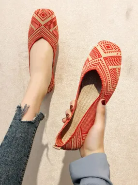 Breathable Contrast Color Flat Shoes