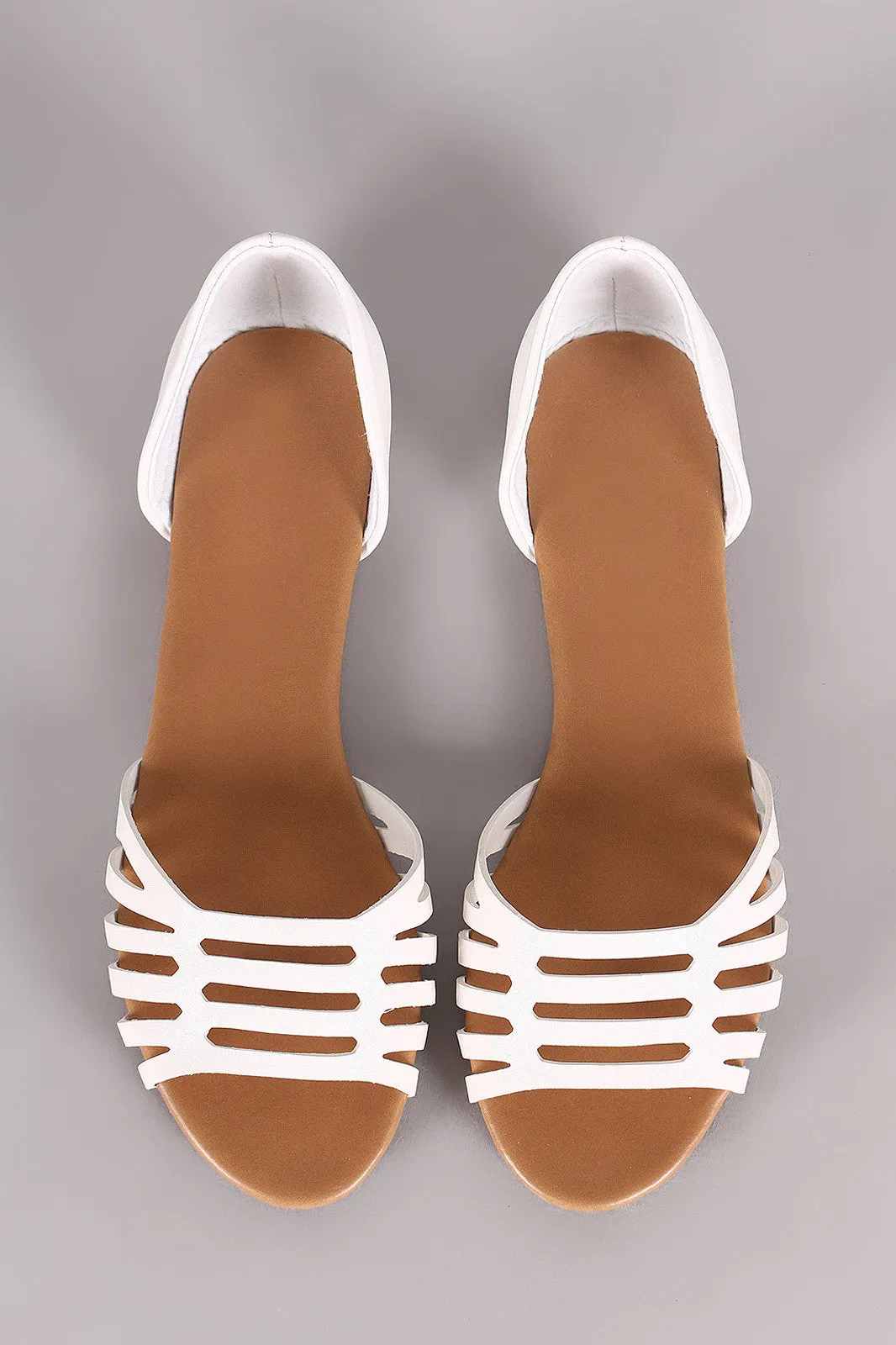 Breckelle Open Toe Cutout Dorsay Flat