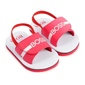 Bright Red Logo Sandals