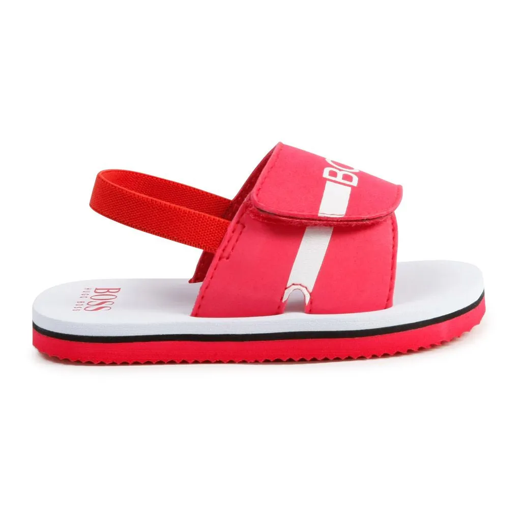 Bright Red Logo Sandals