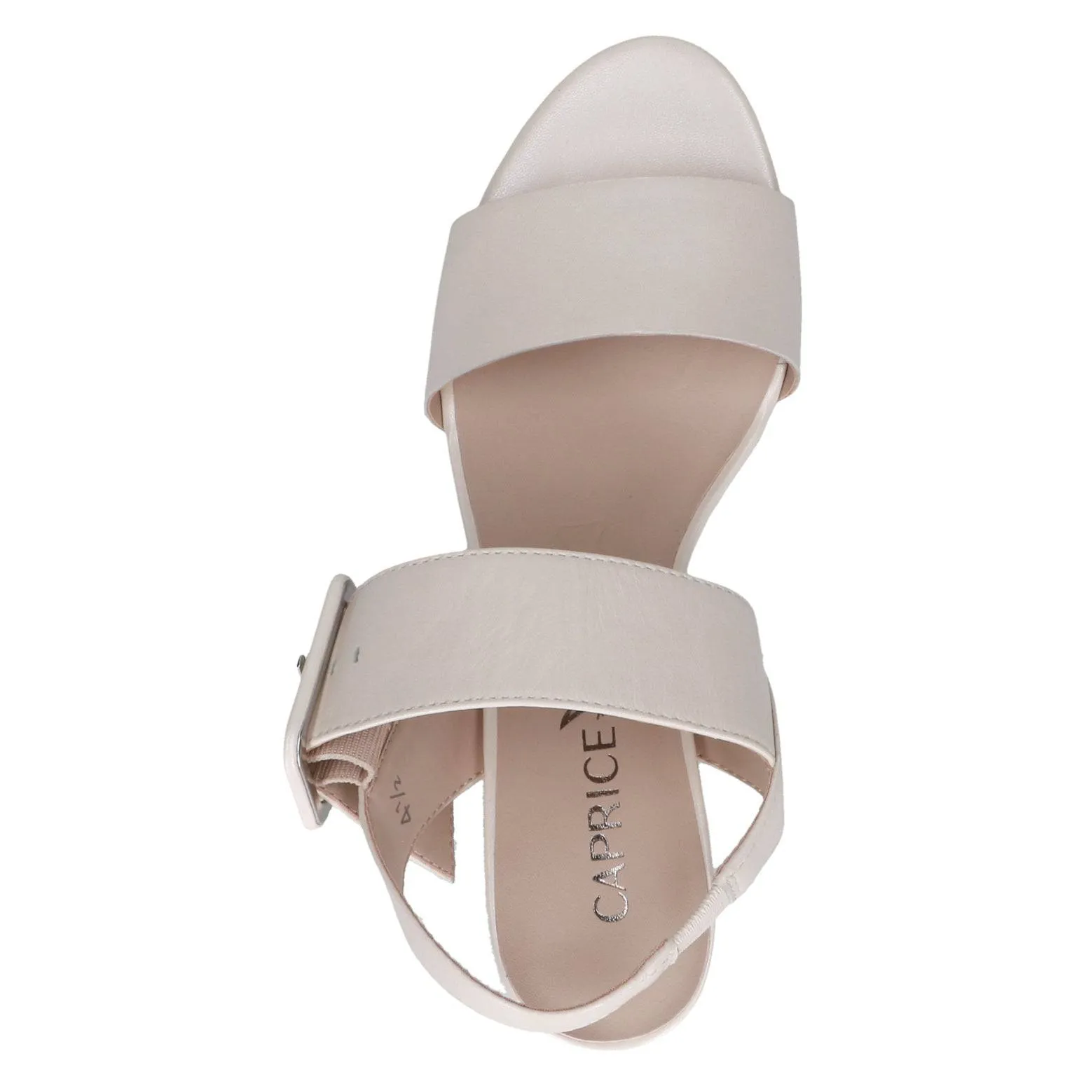 Caprice 9-28306-42 140 Ladies Cream Pearl Leather Touch Fastening Sandals