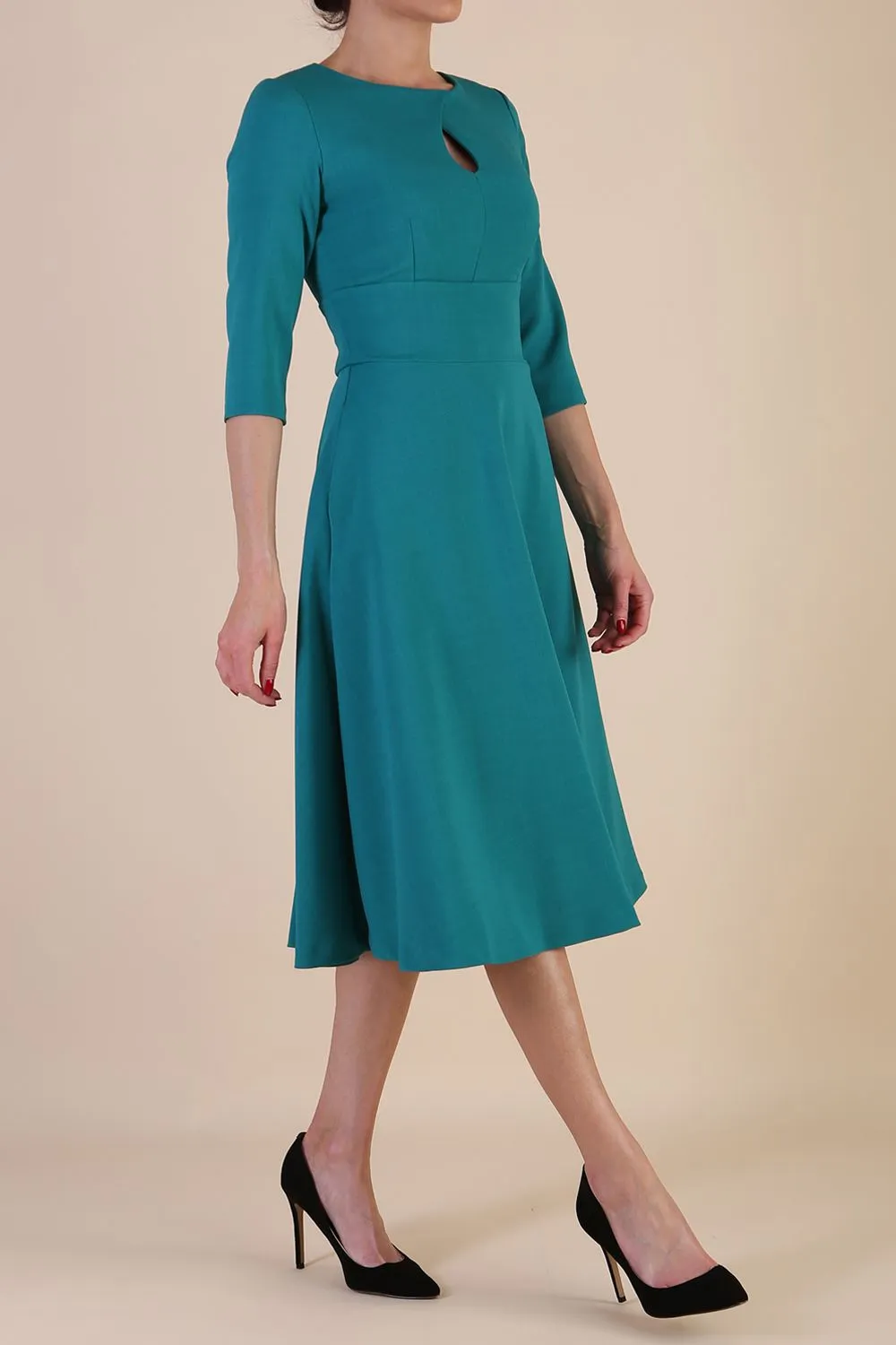 Casares Three Quarter Sleeve A-line Dress