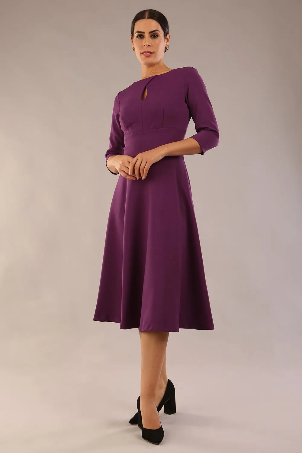 Casares Three Quarter Sleeve A-line Dress