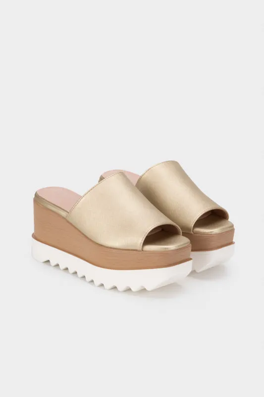 CASUAL PLATFORM WEDGE HEEL SLIDE