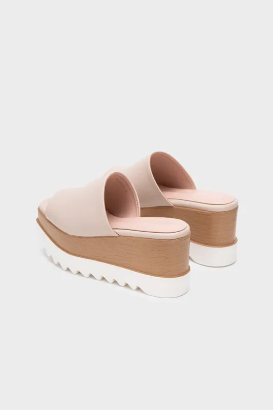 CASUAL PLATFORM WEDGE HEEL SLIDE